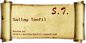 Sallay Teofil névjegykártya